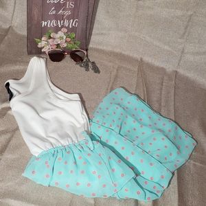 🏷 Rue21 Tiered Mint/Coral Polka Dot Dress